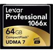 Lexar Professional 64 GB CompactFlash - 160 MB/s Read - 65 MB/s Write - 1 Card/2 Pack - 1066x Memory Speed LCF64GCRBNA10662