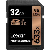 Lexar Professional 32 GB Class 10/UHS-I (U1) SDHC - 95 MB/s Read - 20 MB/s Write - 633x Memory Speed - Lifetime Warranty LSD32GCB1NL633