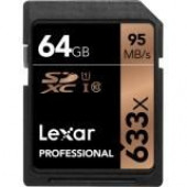 Lexar Professional 64 GB SDXC - Class 10/UHS-I (U1) - 95 MB/s Read - 20 MB/s Write2 Pack - 633x Memory Speed LSD64GCB1NL6332
