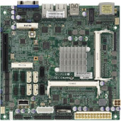 Supermicro X10SBA Server Motherboard - Intel Chipset - Socket BGA-1170 - Intel Celeron J1900 Quad-core (4 Core) 2.42 GHz - 1 x Bulk Pack - Mini ITX - 8 GB DDR3 SDRAM Maximum RAM - 1.07 GHz Memory Speed Supported - SoDIMM, DIMM - 2 x Memory Slots - Serial 