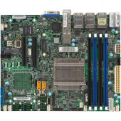 Supermicro X10SDV-2C-TP4F Server Motherboard - Intel Chipset - Socket BGA-1667 - Intel Pentium D1508 Dual-core (2 Core) 2.20 GHz - Retail Pack - Flex ATX - 128 GB DDR4 SDRAM Maximum RAM - 1.87 GHz, 1.60 GHz Memory Speed Supported - UDIMM, RDIMM, DIMM - 4 