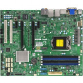 Supermicro X11SAE-F Workstation Motherboard - Intel Chipset - Socket H4 LGA-1151 - 1 x Bulk Pack - ATX - 1 x Processor Support - 64 GB DDR4 SDRAM Maximum RAM - 1.87 GHz, 2.13 GHz, 1.60 GHz Memory Speed Supported - UDIMM, DIMM - 4 x Memory Slots - Serial A