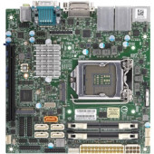 Supermicro X11SCV-Q Desktop Motherboard - Intel Chipset - Socket H4 LGA-1151 - 1 x Bulk Pack - Mini ITX - 1 x Processor Support - 32 GB DDR4 SDRAM Maximum RAM - 2.67 GHz Memory Speed Supported - SoDIMM - 2 x Memory Slots - Serial ATA/600 RAID Supported Co