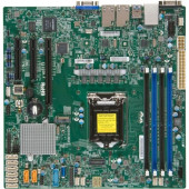 Supermicro X11SSH-F Server Motherboard - Intel Chipset - Socket H4 LGA-1151 - Retail Pack - Micro ATX - 1 x Processor Support - 64 GB DDR4 SDRAM Maximum RAM - 2.13 GHz, 1.87 GHz, 1.60 GHz Memory Speed Supported - DIMM, UDIMM - 4 x Memory Slots - Serial AT