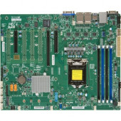 Supermicro X11SSi-LN4F Desktop Motherboard - Intel Chipset - Socket H4 LGA-1151 - 64 GB DDR4 SDRAM Maximum RAM - DIMM, UDIMM - 4 x Memory Slots - Gigabit Ethernet - 2 x USB 3.0 Port - 6 x SATA Interfaces MBD-X11SSI-LN4F-B