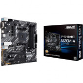 Asus Prime A520M-A/CSM Desktop Motherboard - AMD Chipset - Socket AM4 - 128 GB DDR4 SDRAM Maximum RAM - UDIMM, DIMM - 4 x Memory Slots - Gigabit Ethernet - 4 x USB 3.1 Port - HDMI - DVI - 1 x RJ-45 - 4 x SATA Interfaces PRIME A520M-A/CSM