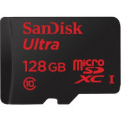 Sandisk Ultra 128 GB microSDHC - Class 10/UHS-I - 80 MB/s Read - 1 Card SDSQUNC-128G-AN6IA