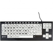 Ergoguys Ablenet VisionBoard 2 Large Key Keyboard Wired Black Print on 1-in/2.5-cm White Keys - Cable Connectivity - USB Interface - Mac, Windows - Membrane Keyswitch - Black, White 12000022