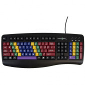 Ergoguys Ablenet LessonBoard standard QWERTY keyboard color coded by finger layout - Cable Connectivity - USB Interface - Mac, Windows - Black 12000029