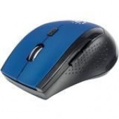 Manhattan Curve Wireless Optical Mouse - Optical - Wireless - Radio Frequency - Blue, Black - USB - 1600 dpi - Computer - Scroll Wheel - 5 Button(s) 179294