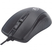Manhattan Wired Optical Mouse - Optical - Cable - Black - USB - 1000 dpi - Scroll Wheel - 3 Button(s) - Symmetrical 179331