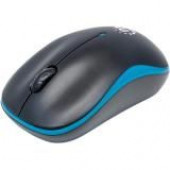 Manhattan Success Wireless Optical Mouse - Optical - Wireless - Radio Frequency - Blue, Black - USB - 1000 dpi - Notebook - Scroll Wheel - 3 Button(s) 179416