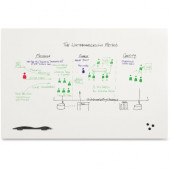 MooreCo Elemental Frameless Whiteboard - 72" (6 ft) Width x 48" (4 ft) Height - Gloss White Porcelain Steel Surface - Rectangle - Assembly Required - 1 Each 208JG-25