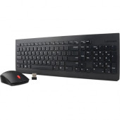 Lenovo Essential Wireless Keyboard and Mouse Combo - LA Spanish 171 (w/o Battery) - USB Wireless RF Spanish (Latin America) - USB Wireless RF Laser - 1200 dpi - 5 Button - QWERTY - Symmetrical - AA - Compatible with Tablet, Notebook, Desktop Computer, Wor