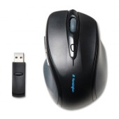 Kensington Pro Fit Wireless Full-Size Mouse - Optical - Wireless - Radio Frequency - 2.40 GHz - Black - 1 Pack - USB - 1200 dpi - Scroll Wheel - Right-handed Only 72370