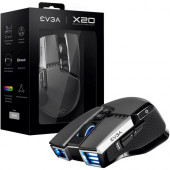 EVGA X20 Gaming Mouse - Optical - Cable/Wireless - Bluetooth - 2.40 GHz - Gray - USB - 16000 dpi - 10 Button(s) 903-T1-20GR-KR