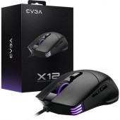 EVGA X12 Gaming Mouse - Optical - Cable - Black - USB 2.0 - 16000 dpi - 8 Button(s) - 8 Programmable Button(s) - Symmetrical 905-W1-12BK-KR