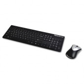Fellowes Microban&reg; Slimline Cordless Combo - USB Wireless RF Keyboard - Gray - USB Wireless RF Mouse - Optical - 1000 dpi - 3 Button - Gray - Compatible with PC - TAA Compliance 9893601