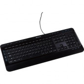 Verbatim Illuminated Wired Keyboard - Cable Connectivity - USB Type A Interface - Windows, Mac OS, Linux - Black 99789