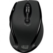 Adesso iMouse M20B - Wireless Ergonomic Optical Mouse - Optical - Wireless - Radio Frequency - 2.40 GHz - Black - USB - 1500 dpi - Scroll Wheel - 6 Button(s) - Right-handed Only IMOUSE M20B