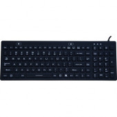 Ergoguys DSI WATERPROOF IP68 SILICONE FULL SIZE KEYBOARD WITH LED BACKLIT - Cable Connectivity - USB Interface - 100 KeyTouchPad - Windows - Black KB-JH-IKB106BL
