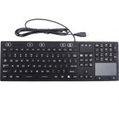 Ergoguys DSI WATERPROOF IP68 FULL SIZE KEYBOARD WITH TOUCHPAD, LED BACKLIT - Cable Connectivity - USB Interface - 106 KeyTouchPad - Windows - Black KB-JH-IKB110BL