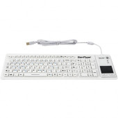 Wetkeys SaniType FLEX TOUCH Keyboard - Cable Connectivity - USB Interface - 103 Key - QWERTY Layout - TouchPad - Windows - Membrane Keyswitch KBSTFC103STI-W