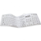 Wetkeys SaniType Washable "Soft-touch Comfort" Hygienic Keyboard (USB) (White) - Cable Connectivity - USB Interface - 106 Key - Mac, PC - Industrial Silicon Rubber Keyswitch - White KBSTFC106-W