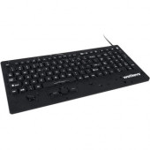 Wetkeys KBWKRC105SPB Keyboard - Cable Connectivity - USB Interface - 105 Key - Trackpoint - Windows - Membrane Keyswitch - Black KBWKRC105SPB-BK