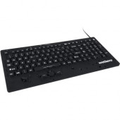 Wetkeys Rugged-Point Keyboard - Cable Connectivity - USB Interface - 105 Key - QWERTY Layout - Trackpoint - Windows - Industrial Silicon Rubber Keyswitch - Black KBWKRC105SPI-BK