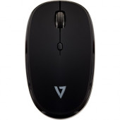 V7 Bluetooth Silent 4-Button Mouse - Black - Wireless - Bluetooth/Radio Frequency - 2.40 GHz - Black - USB - 1600 dpi - 4 Button(s) - Symmetrical MW550BT