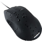 Wetkeys Waterproof Pro-grade Ergonomic Mouse w/3-Button Scroll (USB/PS2) (Black) - Optical - Cable - Black - 1 Pack - USB - Scroll Wheel - 3 Button(s) - Symmetrical OMWK0C01-BK