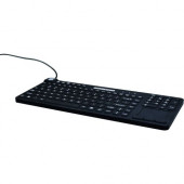 Man & Machine Really Cool Touch Keyboard - Cable Connectivity - USB Interface - QWERTY Layout - TouchPad - Mac, PC - Industrial Silicon Rubber Keyswitch - Hygienic Black RCTLP/BKL/B5-LT