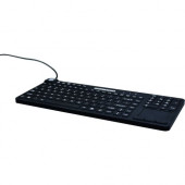 Man & Machine Really Cool Touch Keyboard - Cable Connectivity - USB Interface - QWERTY Layout - TouchPad - Mac, PC - Industrial Silicon Rubber Keyswitch - Hygienic Black RCTLP/BKL/B5