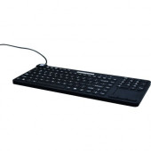 Man & Machine Really Cool Touch Keyboard - Cable Connectivity - USB Interface - QWERTY Layout - TouchPad - Mac, PC - Industrial Silicon Rubber Keyswitch - Hygienic Black RCTLP/MAG/BKL/B5