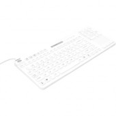 Man & Machine Really Cool Touch Keyboard - Cable Connectivity - USB Interface - QWERTY Layout - TouchPad - Mac, PC - Industrial Silicon Rubber Keyswitch - Hygienic White RCTLP/MAG/BKL/W5