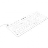 Man & Machine Really Cool Touch Keyboard - Cable Connectivity - USB Interface - QWERTY Layout - TouchPad - Mac, PC - Industrial Silicon Rubber Keyswitch - Hygienic White RCTLP/MAG/BKL/W5