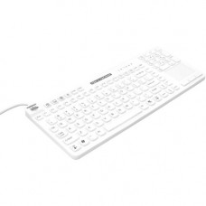 Man & Machine Really Cool Touch Keyboard - Cable Connectivity - USB Interface - QWERTY Layout - TouchPad - Mac, PC - Industrial Silicon Rubber Keyswitch - Hygienic White RCTLPMAGBKLW5-LT
