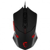 Micro-Star International  MSI Interceptor DS B1 Gaming Mouse - Optical - Cable - Black - USB - 1600 dpi - Scroll Wheel - 6 Button(s) S12-0401250-EB5