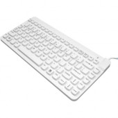 Man & Machine Premium Waterproof Disinfectable Silent 12" Keyboard - Cable Connectivity - USB Interface - PC, Mac - Industrial Silicon Rubber Keyswitch - White SCLP/MAG/W5
