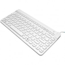 Man & Machine Premium Waterproof Disinfectable Silent 12" Keyboard - Cable Connectivity - USB Interface - PC, Mac - Industrial Silicon Rubber Keyswitch - White SCLP/BKL/W5