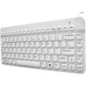 Man & Machine Premium Waterproof Disinfectable Silent 12" Keyboard - Cable Connectivity - USB Interface - PC, Mac - Industrial Silicon Rubber Keyswitch - White SCLP/W5