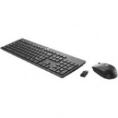 HP Slim Wireless Keyboard and Mouse - USB Wireless RF - English, French - USB Wireless RF - Scroll Wheel - Symmetrical - AAA - Compatible with Computer, Notebook T6L04AA#ABA