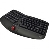 Adesso Tru-Form Media 3150 - 2.4 GHz Wireless Ergo Trackball Keyboard - Wireless Connectivity - RF - USB 2.0 Interface - 87 KeyTrackball, Scroll Wheel - Compatible with Windows, Mac - On/Off Switch, Connect Hot Key(s) - Membrane WKB-3150UB