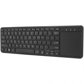 Adesso SlimTouch 4050 - Wireless Keyboard with Built-in Touchpad - Wireless Connectivity - RF - 30 ft - 2.40 GHz - USB Interface - 78 Key - English (US) - TouchPad - Windows, Linux, Android - Scissors Keyswitch - AAA Battery Size Supported - Black WKB-405