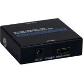 Qvs HDMI 4K Audio De-Embedder/Extractor with HDMI Pass Through Port - Functions: Audio De-embedding, Audio Extraction - Audio Line Out - PC - External HD-ADE4K