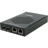 Perle S-1110DHP-DSFP-XT Transceiver/Media Converter - 2 x Network (RJ-45) - Gigabit Ethernet - 1000Base-X, 10/100/1000Base-T - 2 x Expansion Slots - SFP (mini-GBIC) - 2 x SFP Slots - Rack-mountable, Rail-mountable, Wall Mountable, Standalone 05079970