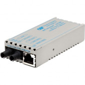 Omnitron Systems miConverter 10/100 Ethernet Fiber Media Converter RJ45 ST Multimode 5km - 1 x 10/100BASE-TX, 1 x 100BASE-FX, US AC Powered, Lifetime Warranty - RoHS, WEEE Compliance 1100-0-1
