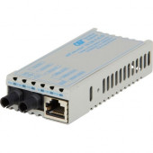 Omnitron Systems miConverter PoE/PD 10/100 Ethernet Fiber Media Converter RJ45 ST Single-Mode 30km - 1 x 10/100BASE-TX, 1 x 100BASE-LX, US AC & PoE Powered, Lifetime Warranty 1101D-1-01