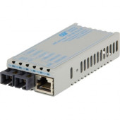 Omnitron Systems miConverter PoE/PD 10/100 Ethernet Fiber Media Converter RJ45 SC Multimode 5km - 1 x 10/100BASE-TX, 1 x 100BASE-FX, US AC & PoE Powered, Lifetime Warranty 1102D-0-01